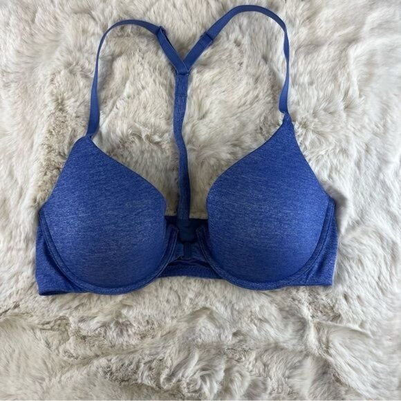 Victoria's Secret Racerback Semi Demi Bra Periwinkle Sz 32C - Picture 1 of 6